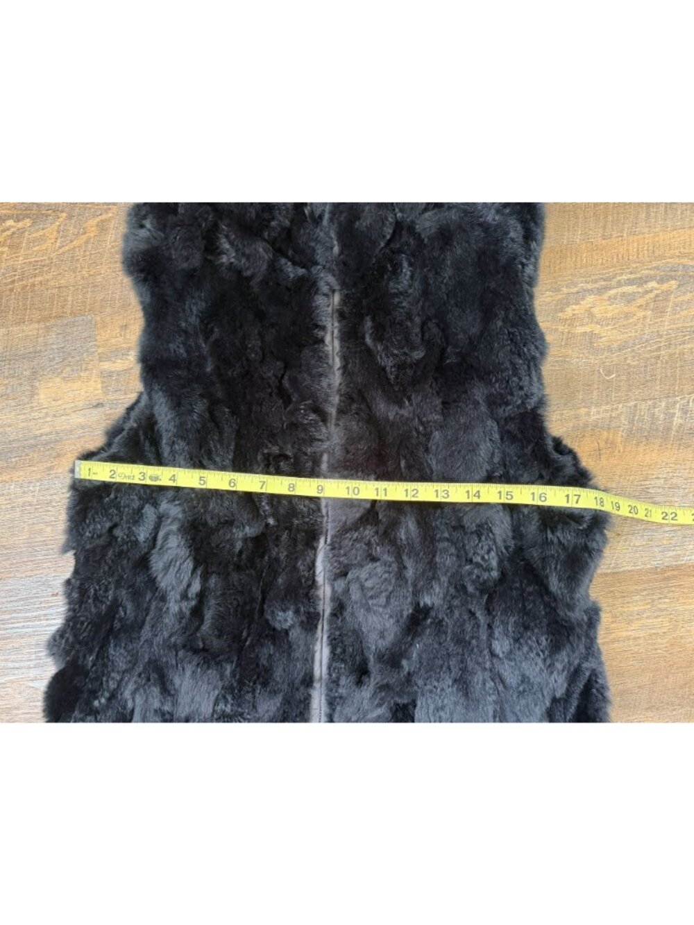 Dana Stein Reversible Rex Rabbit Fur Vest Women XS Black Full Zip Longline - Picture 6 of 11